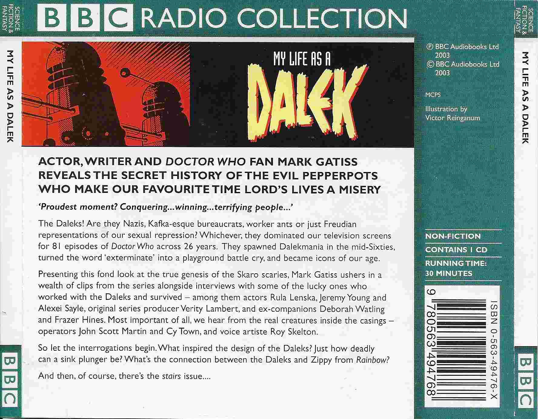 Picture of ISBN 0-563-49476-X3 Doctor Who - My Life as a Dalek by artist Mark Gatiss from the BBC records and Tapes library